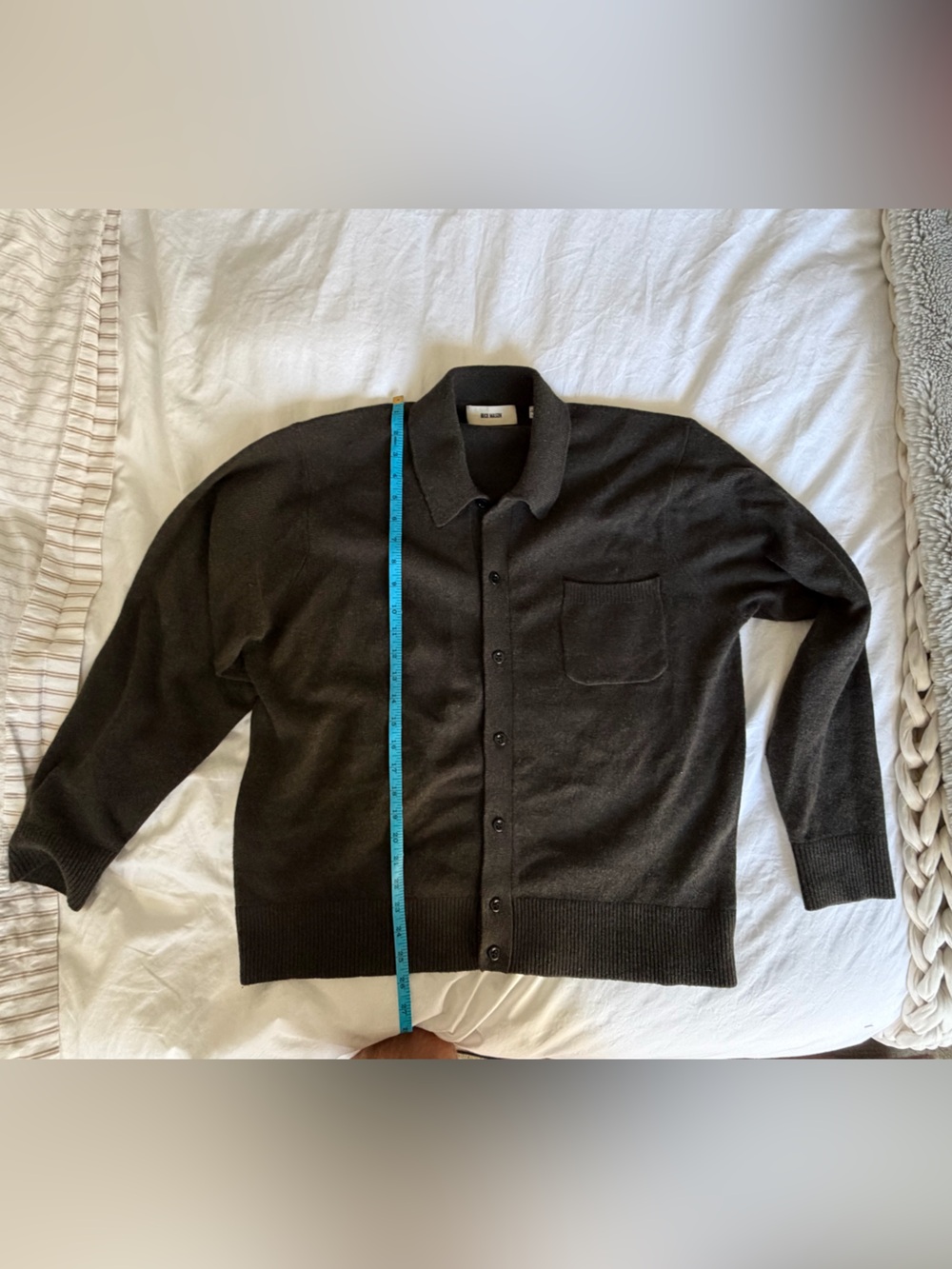 Buck Mason Heritage Merino Wool Collared Cardigan Sweater LIKE NEW size large